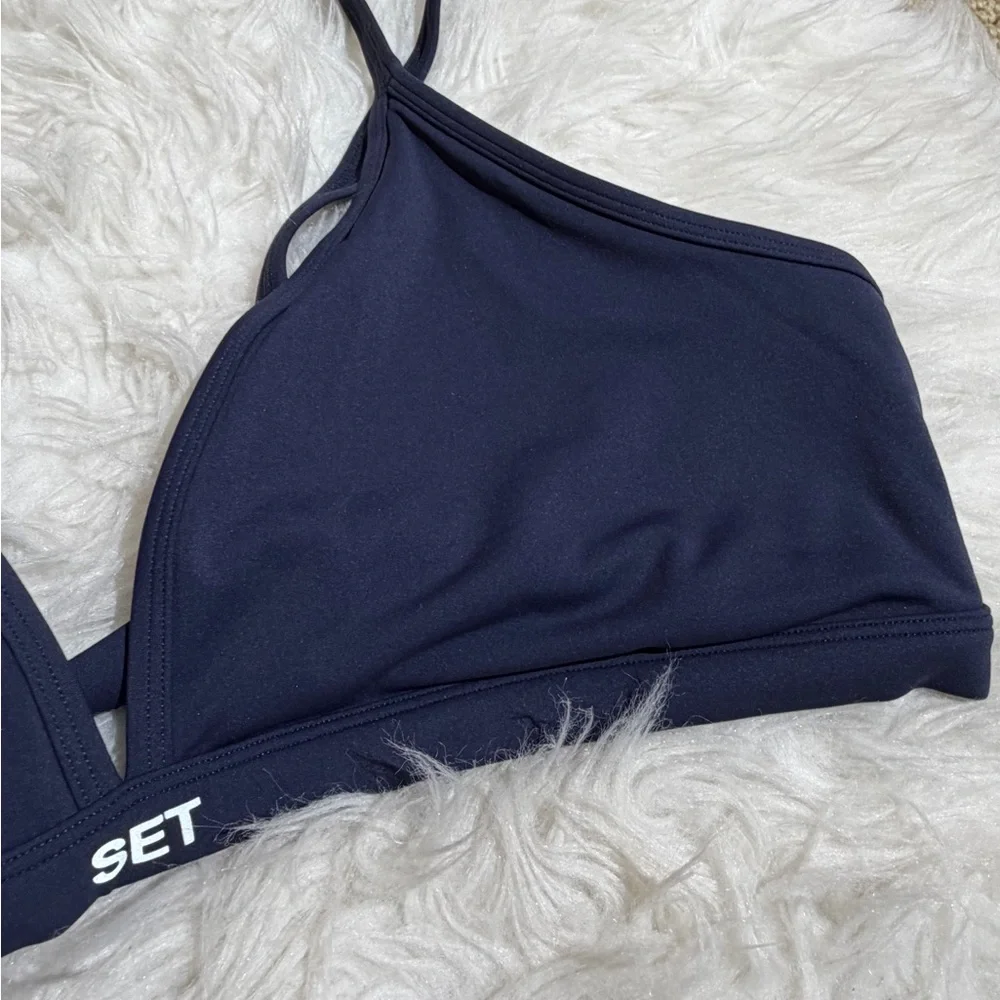 SET Active XL / XXL Navy Blue Matching Workout Set Sports Bra Shorts Airluxe